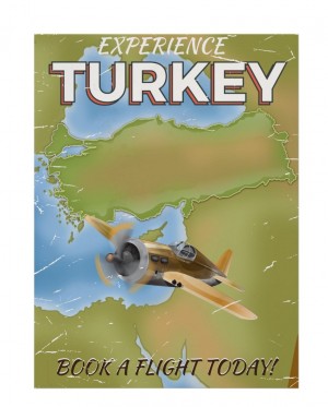Turkey vintage travel poster